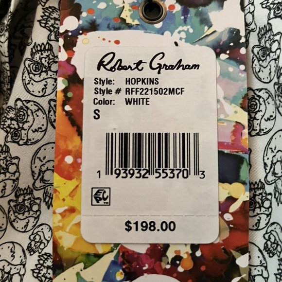 ROBERT GRAHAM Hopkins Skull Print Long Sleeve Button Down Shirt Classic Fit - S - Picture 5 of 16